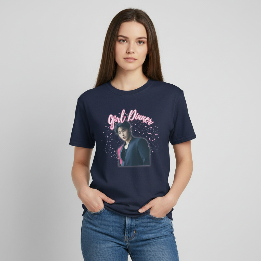 ATEEZ Choi San Girl Dinner Tee – Funny K-Pop Fan Shirt