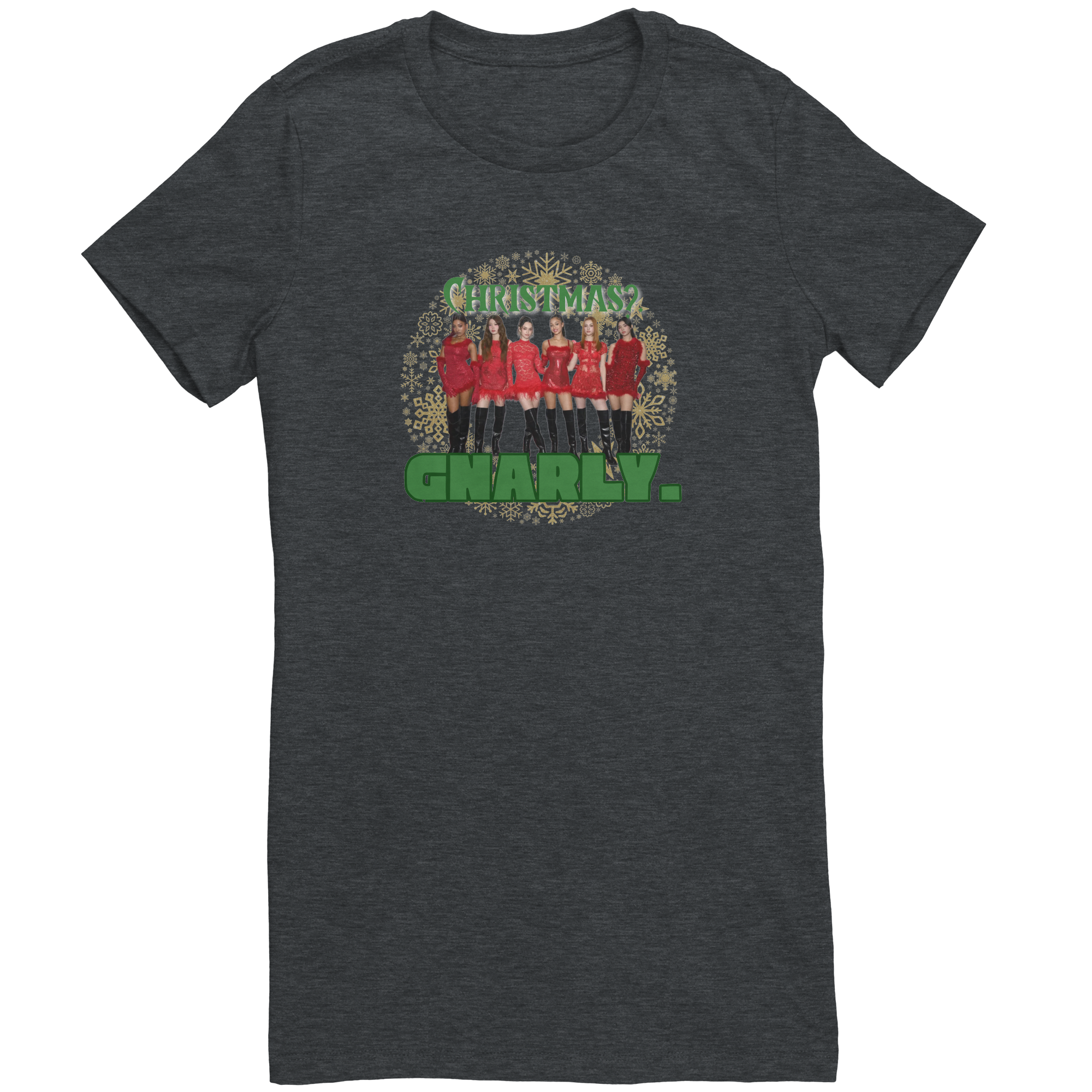 Christmas_Gnarly_Fitted_Katseye_Tee___Dark_Grey_Heather_Mockup.png