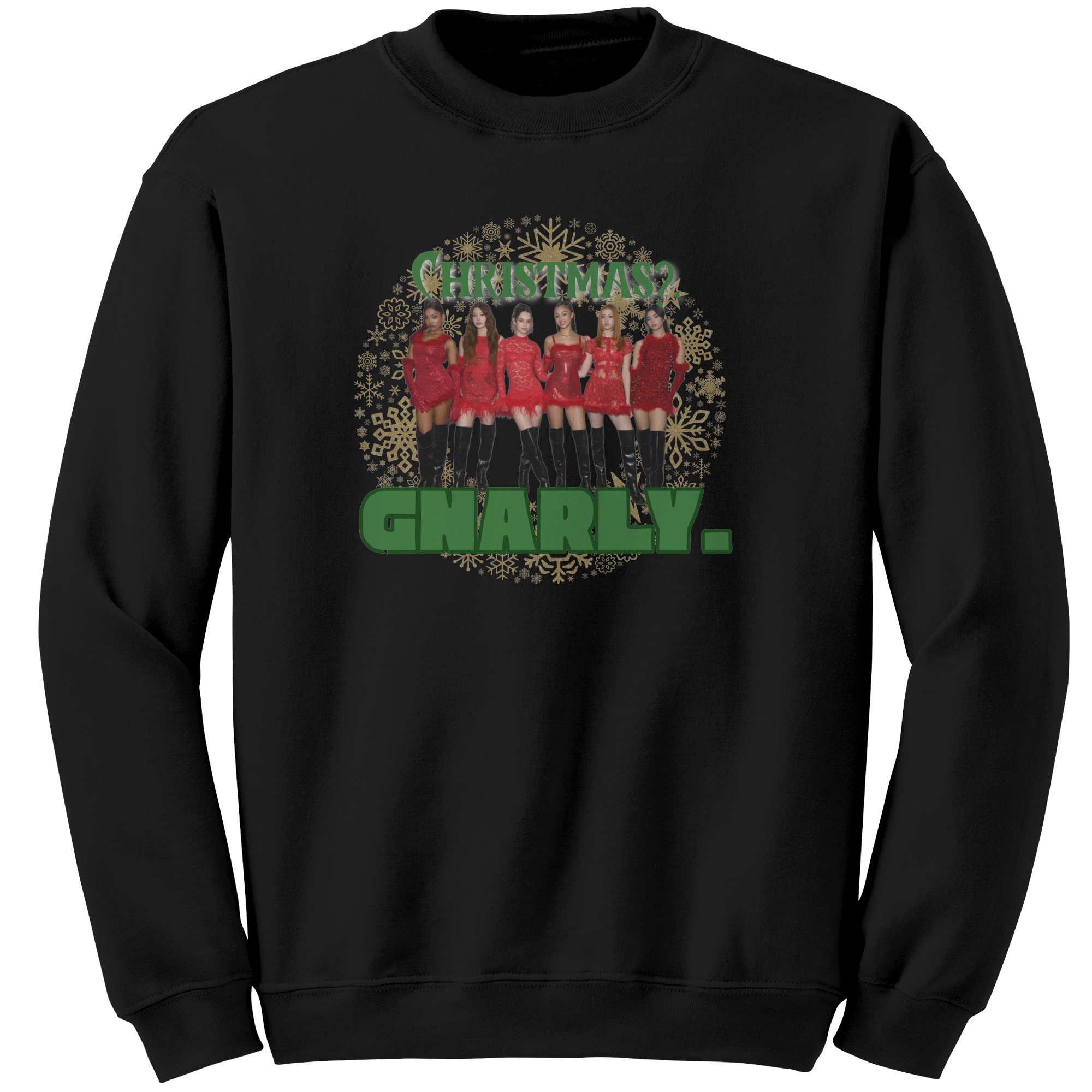 Christmas_Gnarly_Katseye_Sweatshirt___Black_Mockup.png