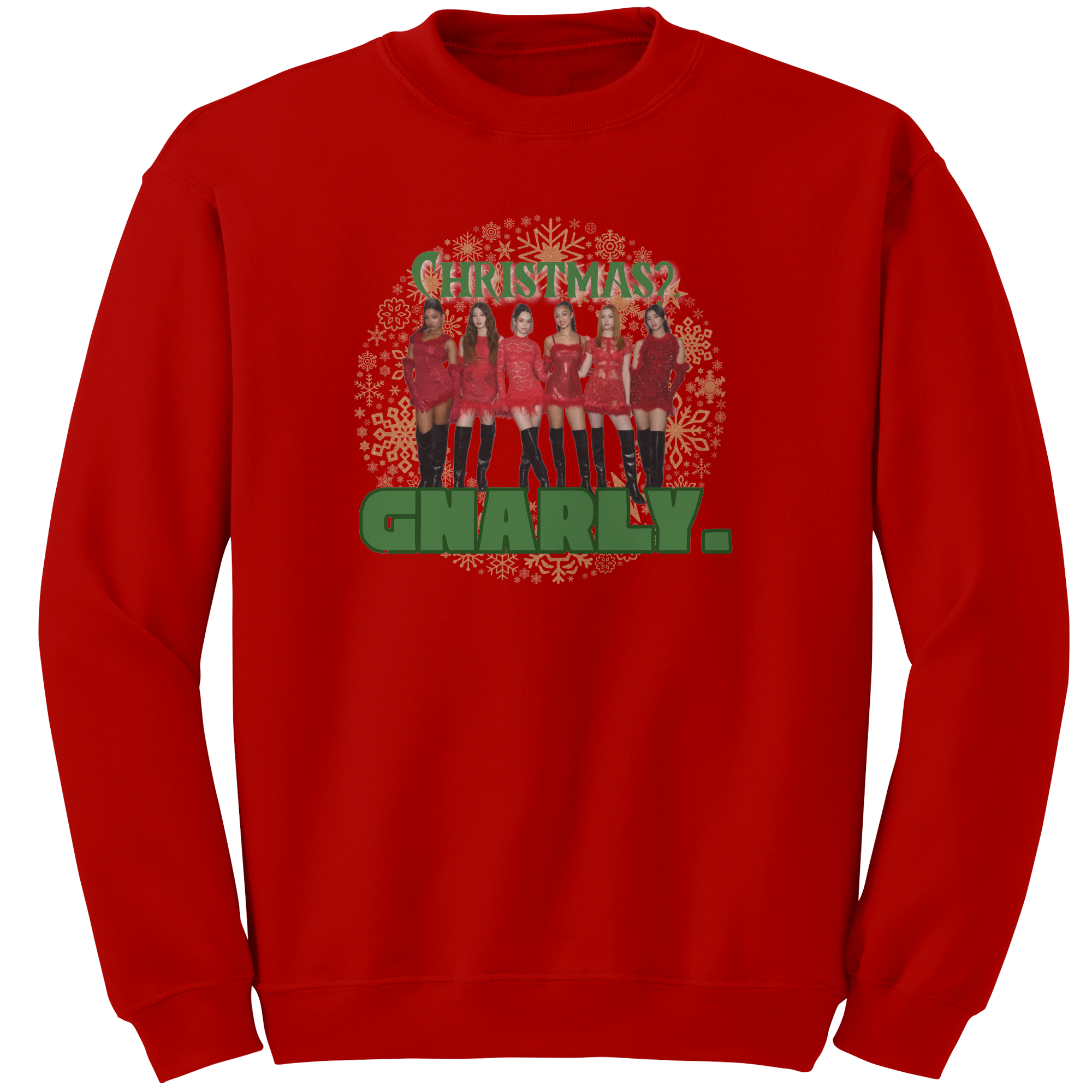 Christmas_Gnarly_Katseye_Sweatshirt___Red_Mockup.png