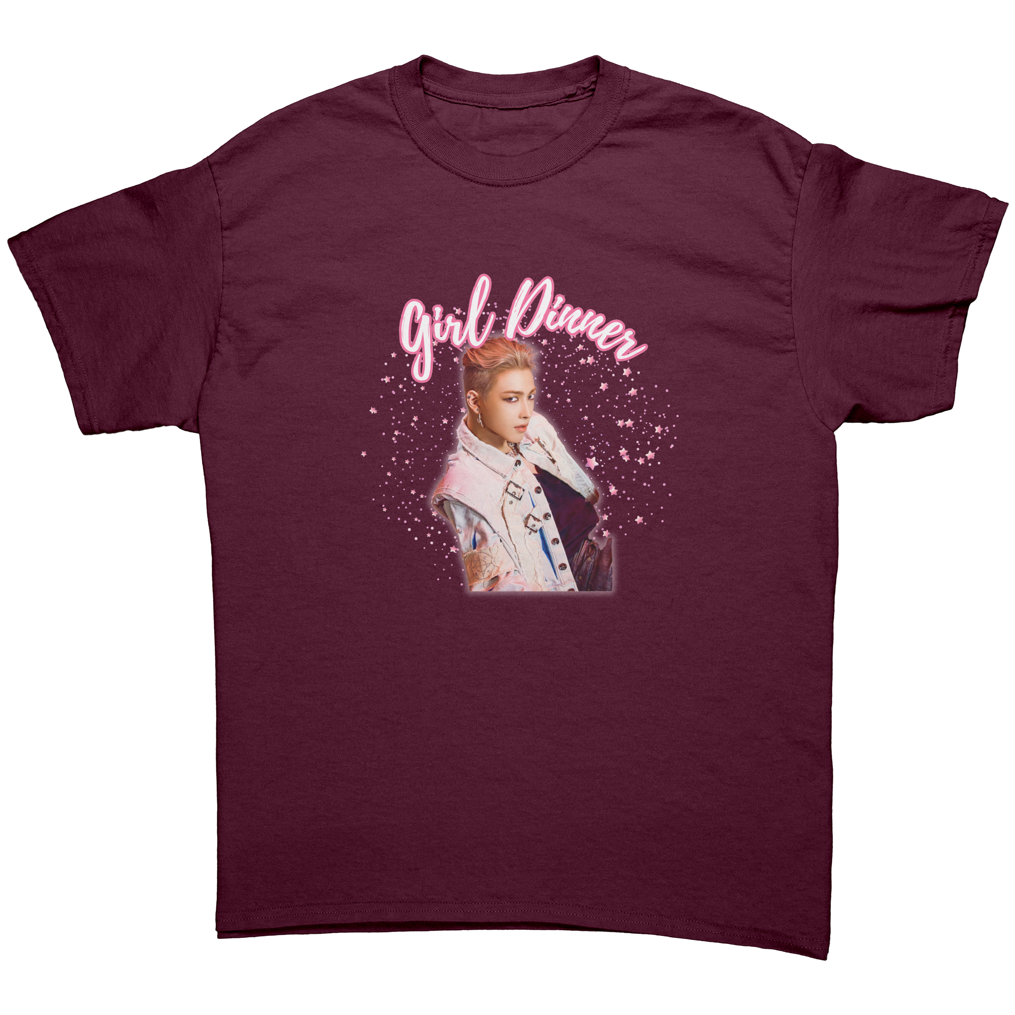 Hongjoong_Girl_Dinner_Shirt__ATEEZ_Kp_Maroon_Front_Mockup.png