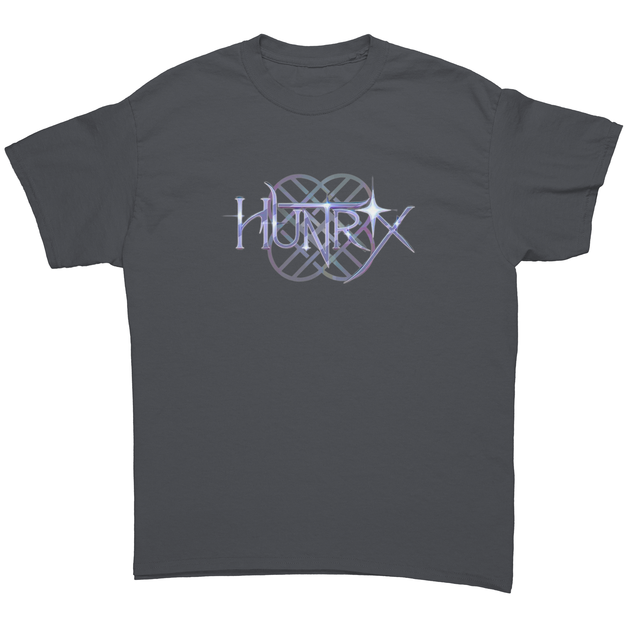Huntrix_T-Shirt__Futuristic_Demon_Hun_Charcoal_Front_Mockup.png