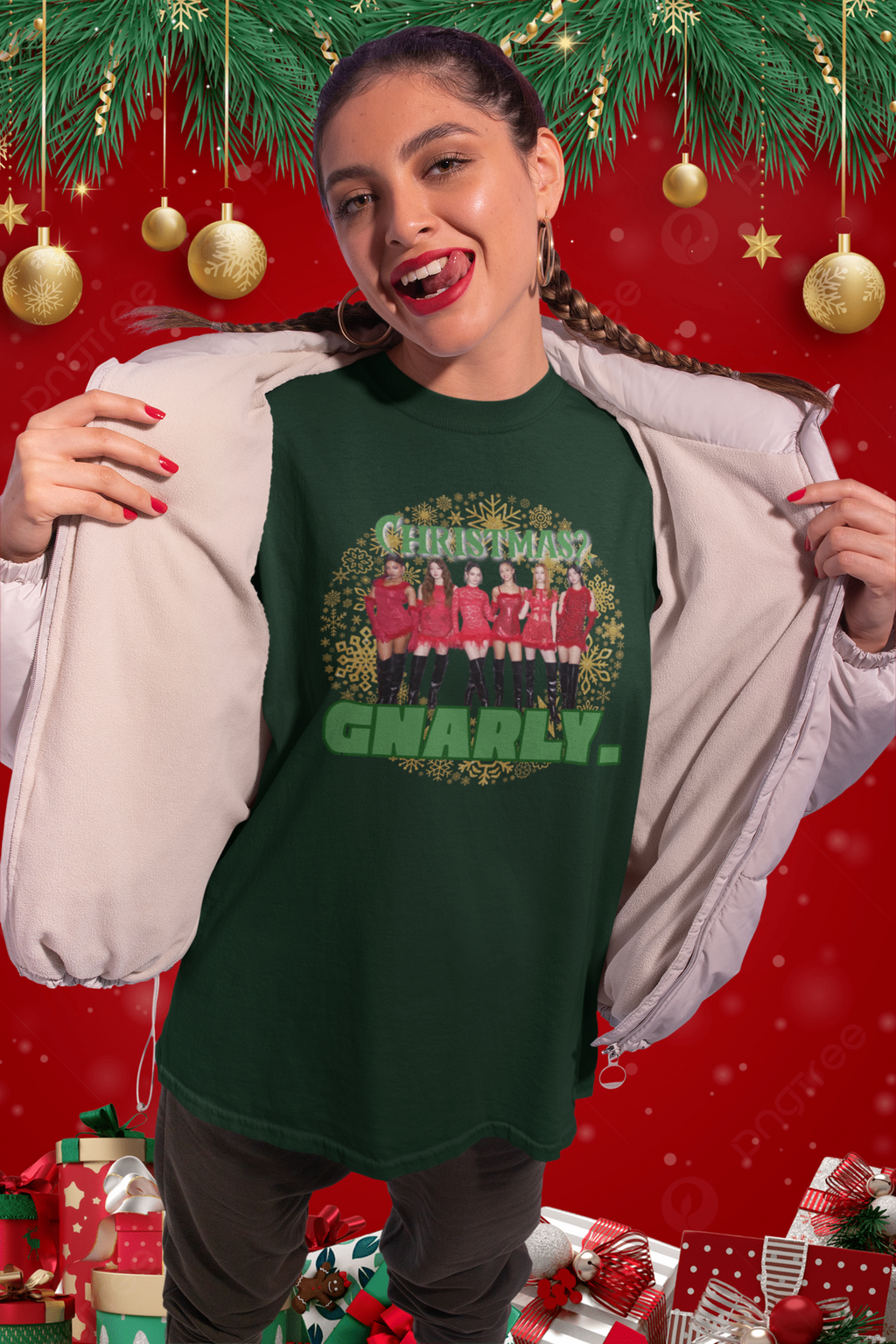 Christmas? Gnarly. Katseye T-Shirt | Eyekon Fan Christmas Shirt