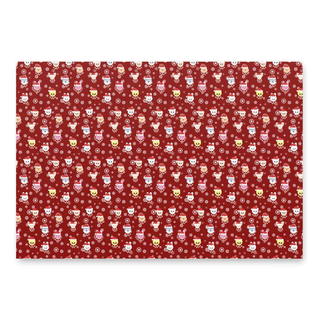 SKZOO Christmas Wrapping Paper – Set of 3 Sheets – Green, Red & Black Holiday Gift Wrap