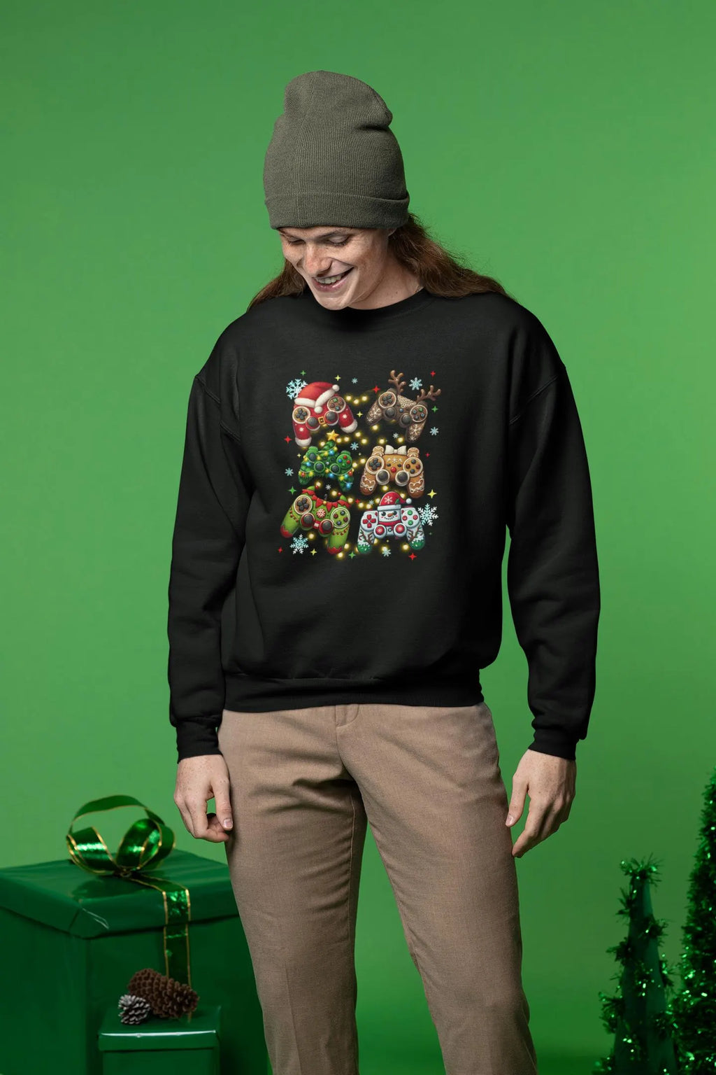 Gamer Christmas Sweatshirt – Festive Holiday Controller Sweater for Gamers