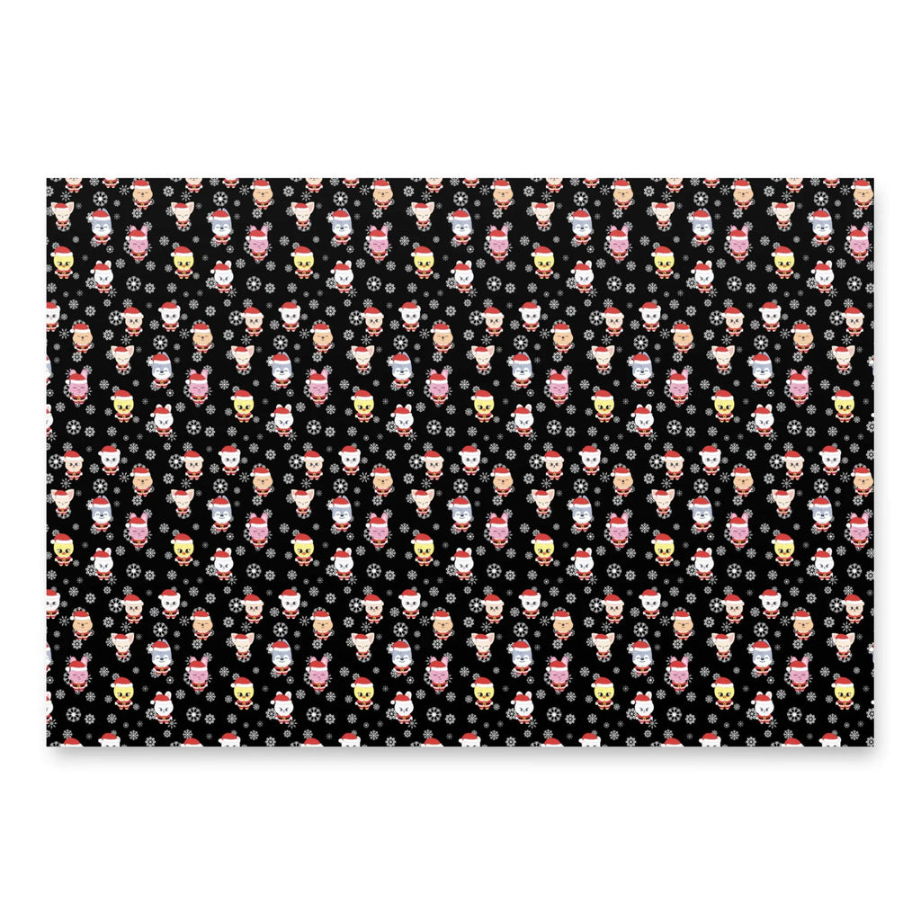 SKZOO Christmas Wrapping Paper – Set of 3 Sheets – Green, Red & Black Holiday Gift Wrap