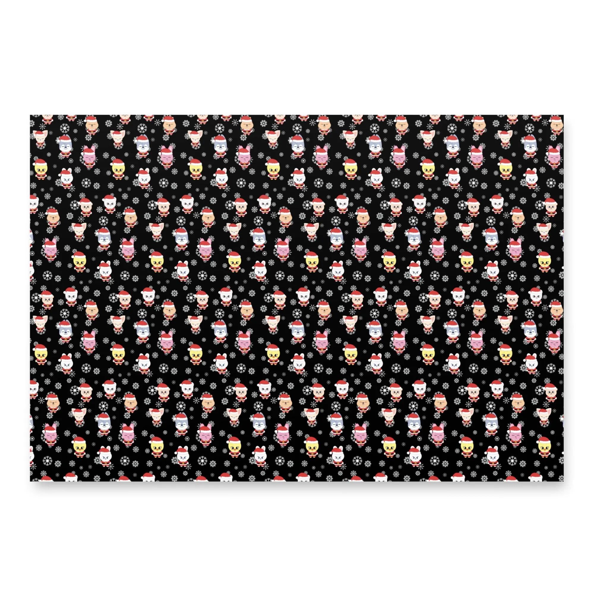 SKZOO Christmas Wrapping Paper – Set of 3 Sheets – Green, Red & Black Holiday Gift Wrap