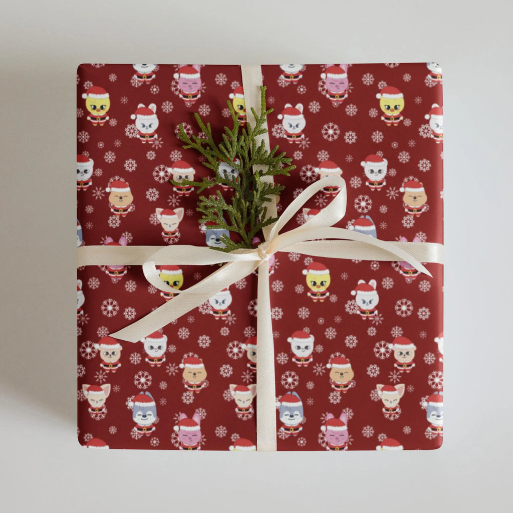 SKZOO Christmas Wrapping Paper – Set of 3 Sheets – Green, Red & Black Holiday Gift Wrap