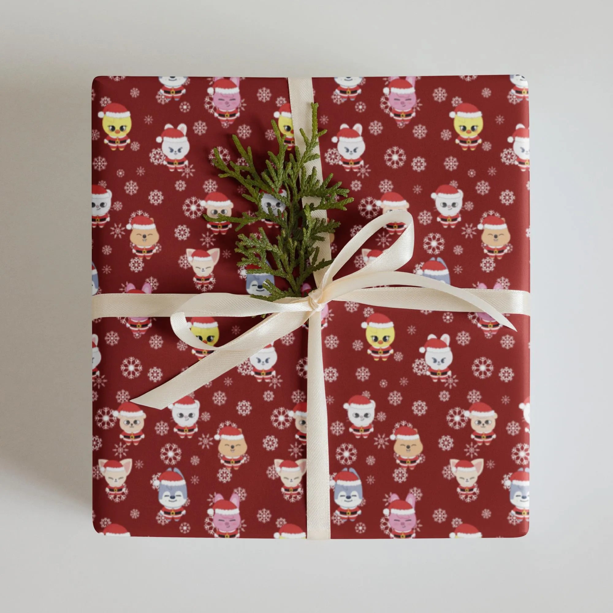 SKZOO Christmas Wrapping Paper – Set of 3 Sheets – Green, Red & Black Holiday Gift Wrap