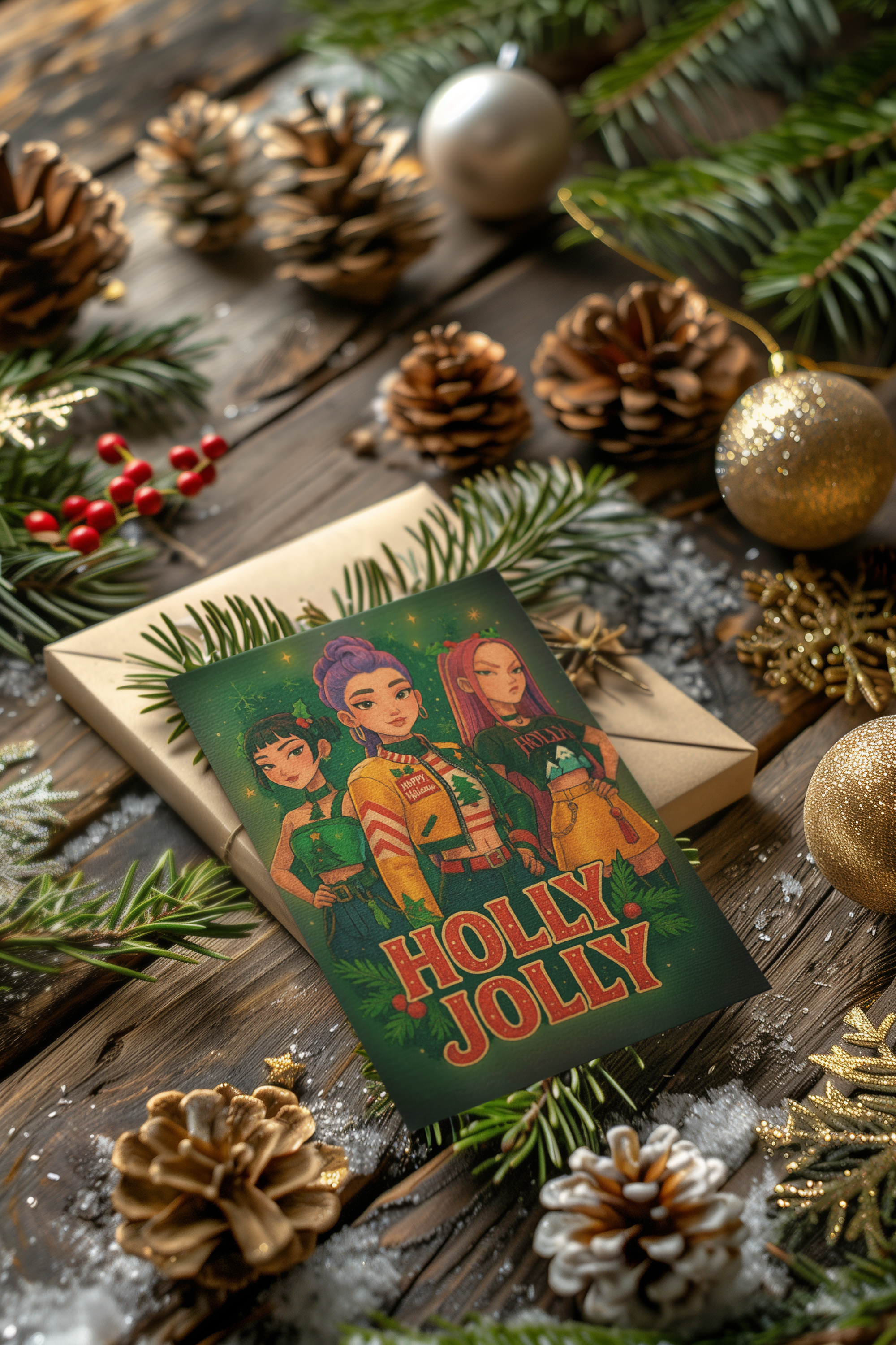 Kpop Demon Hunters Holiday Card – Cute Kpop Christmas Card